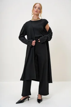 طقم نسائي انيق باللون الأسود - Фото 2