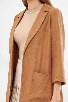 سترة نسائية كبيرة الحجم باللون الجملي - Фото 2