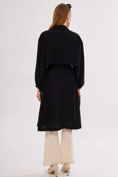 معطف نسائي انيق باللون الاسود - Фото 5