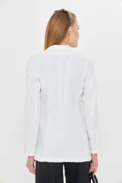 سترة نسائية انيقة بأزرار باللون الابيض - Фото 5