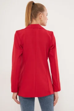 سترة نسائي انيقة بأزرار باللون الاحمر - Фото 4