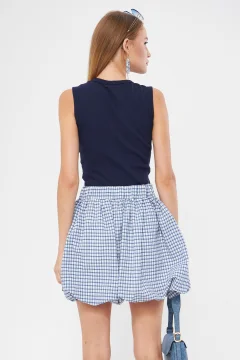 تنورة نسائية منقوشة باللون الأزرق - Фото 7