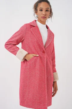 معطف نسائي انيق باللون الوردي - Фото 5