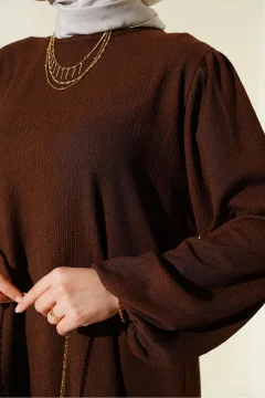 طقم تونيك وبنطلون بني - نسائي - Фото 3