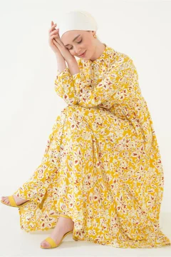 فستان نسائي منقوش باللون الاصفر - Фото 5