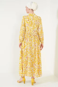 فستان نسائي منقوش باللون الاصفر - Фото 8