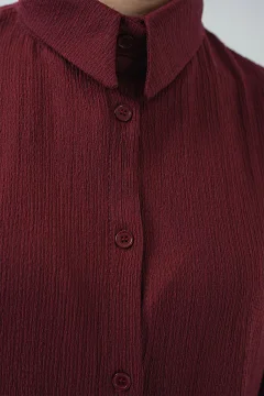 بدلة نسائي مزدوجة أحمر كلاريت - Фото 5