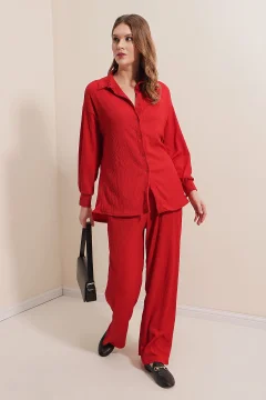 طقم محبوك مزدوج - أحمر - Фото 2