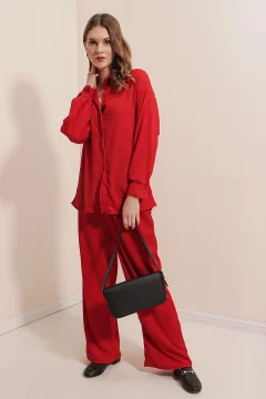 طقم محبوك مزدوج - أحمر - Фото 7