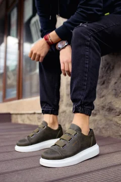 حذاء رجالي كاكي - Фото 3