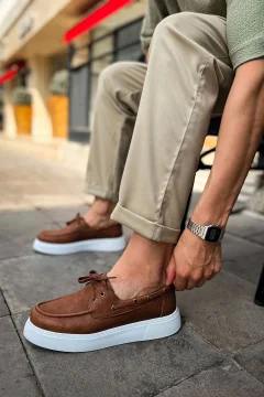 حذاء رجالى باللون البنى - Фото 2