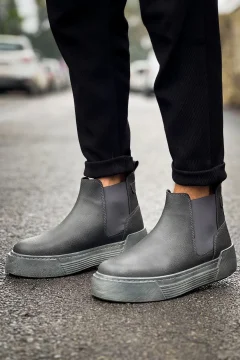 بوت رجالى قصير باللون الرمادى - Фото 4