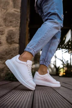 حذاء جلد للرجال أبيض - Фото 2