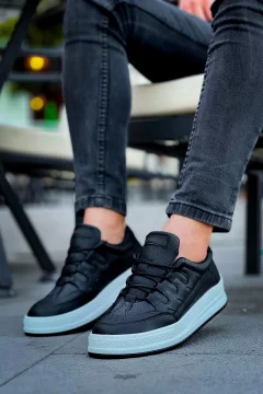 أحذية رجالية باللون الأسود - Фото 4