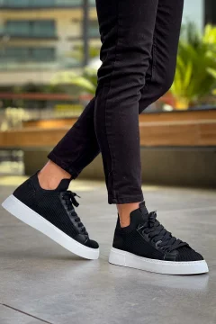 حذاء رجالي أسود برباط - Фото 4