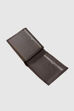 محفظة رجالي جلدية باللون البني - Фото 4