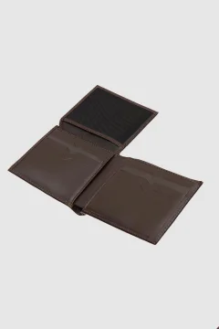 محفظة رجالي جلدية باللون البني - Фото 3