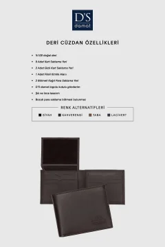 محفظة رجالي جلدية باللون البني - Фото 7