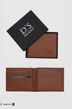 Tan Boxed Genuine Leather Wallet - Фото 1