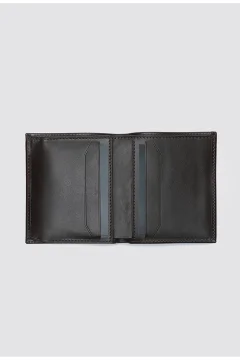 محفظة من الجلد الطبيعي باللون البني - Фото 2