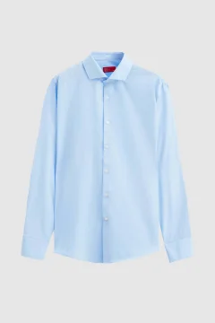 قميص رجالي ضيق باللون الأزرق الفاتح - Фото 5