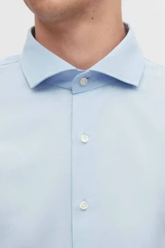 قميص رجالي ضيق باللون الأزرق الفاتح - Фото 8