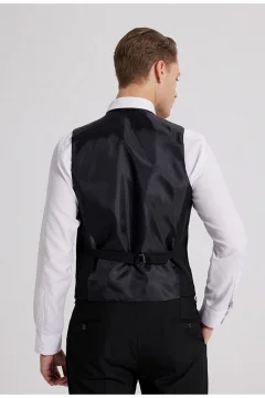 بدلة رجالي سوداء بقصة ضيقة وياقة أحادية - Фото 8