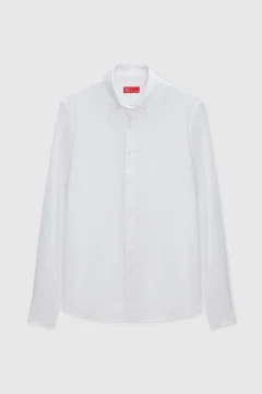 قميص صيفي أبيض بقصة ضيقة - Фото 5