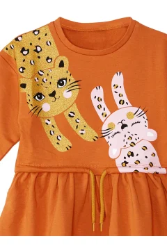 فستان بناتي باللون البرتقالي - Фото 5