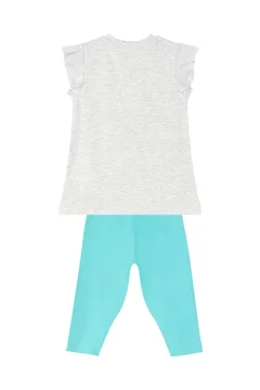 مجموعة طماق تي شيرت صيفي للفتيات على شكل زرافة مكشكشة - Фото 4