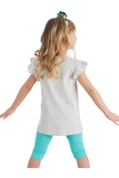 مجموعة طماق تي شيرت صيفي للفتيات على شكل زرافة مكشكشة - Фото 6