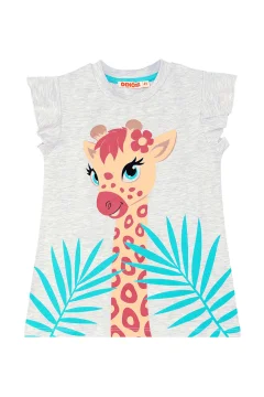مجموعة طماق تي شيرت صيفي للفتيات على شكل زرافة مكشكشة - Фото 5