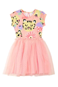 فستان سهرة بناتي من التول على شكل زهرة ليو باللون الوردي - Фото 7