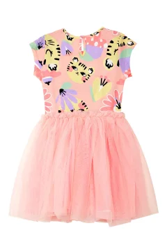 فستان سهرة بناتي من التول على شكل زهرة ليو باللون الوردي - Фото 8