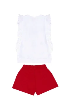 طقم تي شيرت وشورت بناتي مكشكش من Bug Love - Фото 8