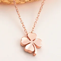 قلادة نسائية من الفضة الوردية - Фото 3