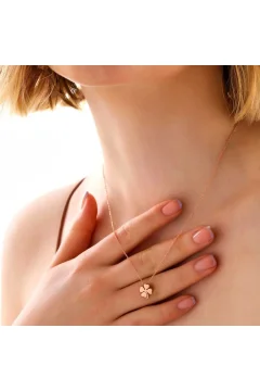 قلادة نسائية من الفضة الوردية - Фото 2