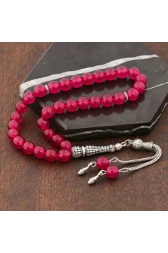 مسبحة صلاة معدنية من حجر اليشم الطبيعي مزين بشراشيب - Фото 2