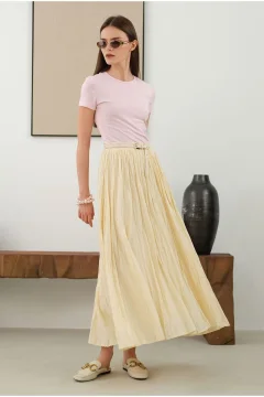 تنورة نسائي ماكسي باللون البيج - Фото 7