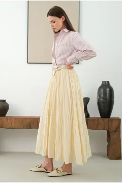 تنورة نسائي ماكسي باللون البيج - Фото 2