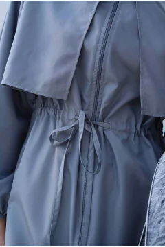 بدلة سباحة حجاب مع واقي من الرياح باللون الأزرق - Фото 5