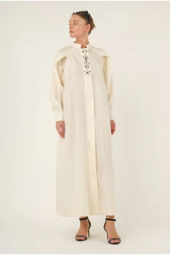 قفطان إكرو مطرز بالأحجار - Фото 3