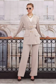 طقم نسائي باللون البيج - Фото 2