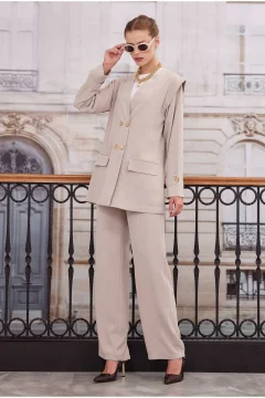 طقم نسائي باللون البيج - Фото 9