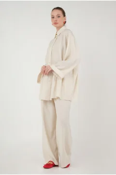 قميص نسائي انيق بلون بيج - Фото 3