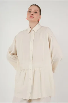 قميص نسائي انيق بلون بيج - Фото 2