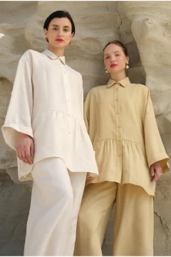 قميص نسائي انيق بلون بيج - Фото 9