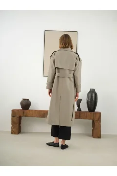 معطف طويل كلاسيكي وفرو المنك - Фото 2