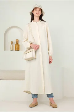 Long Muslin Shirt Bone - Фото 1