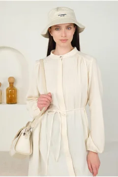 قميص نسائي انيق و طويل باللون اكرو - Фото 8